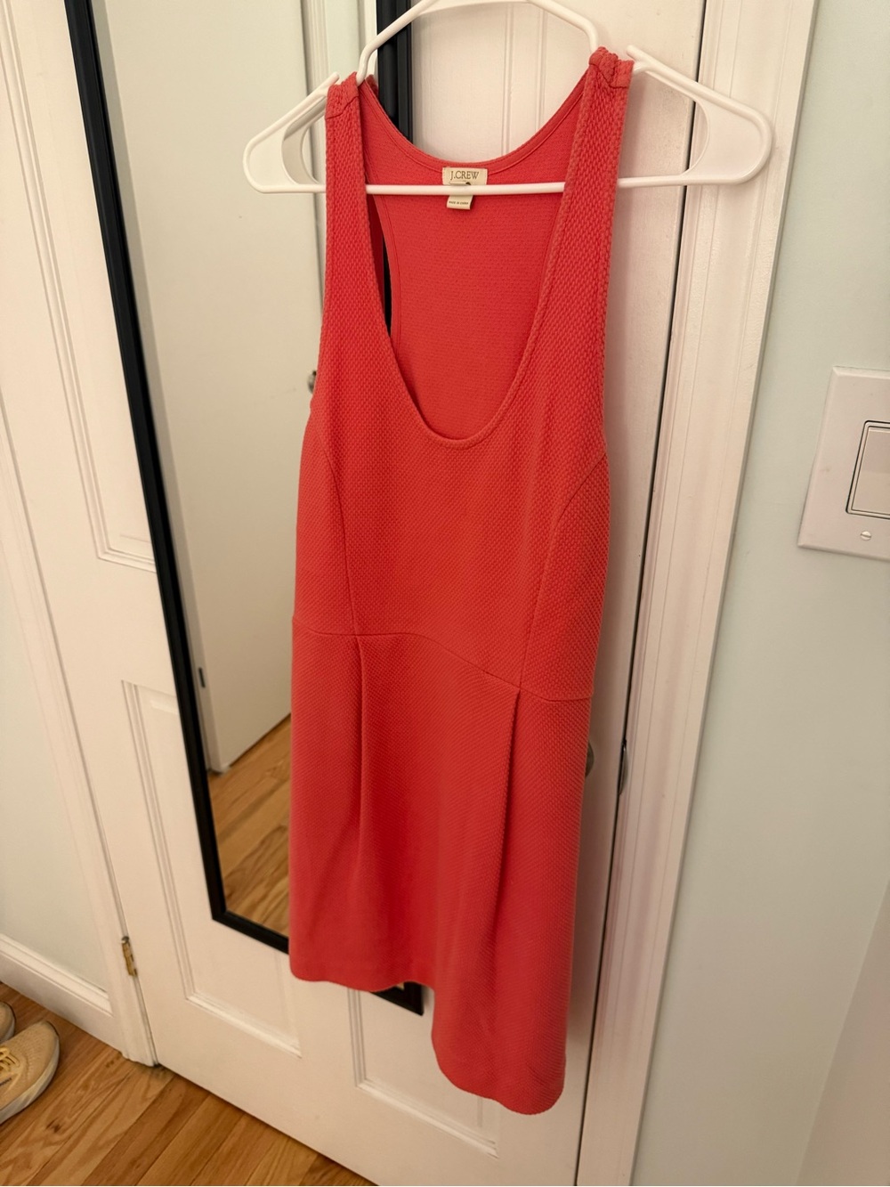J. Crew Textured Coral Tank Mini Dress